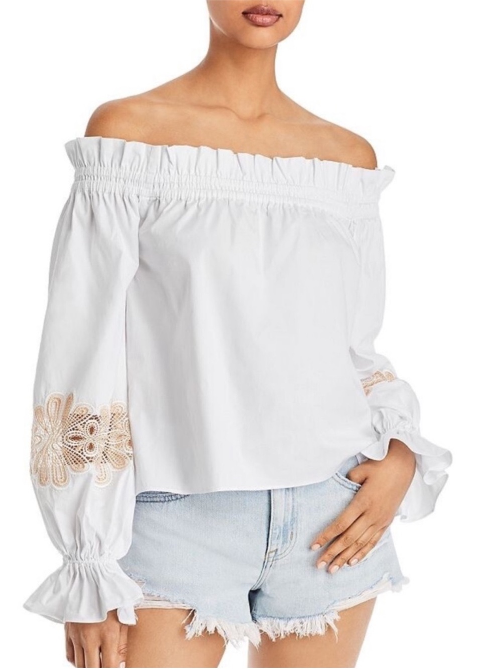 RAMY BROOK Quinn Off the Shoulder Cotton Blouse XS